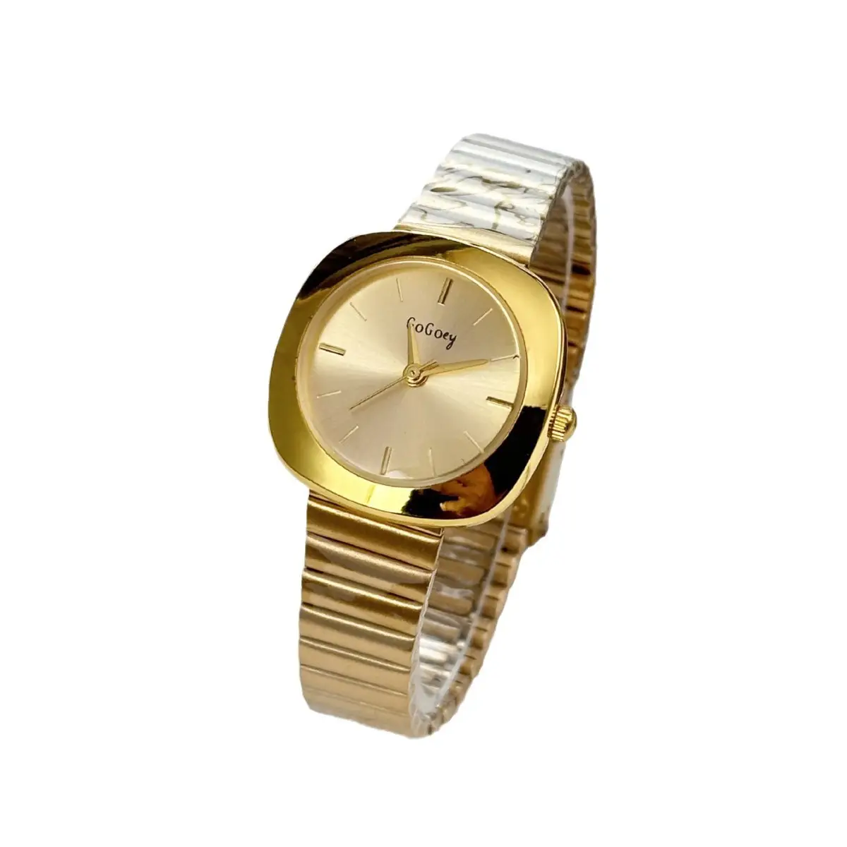 Ladies Quartz Watches Gold Steel Bands Simple Design - Image 11