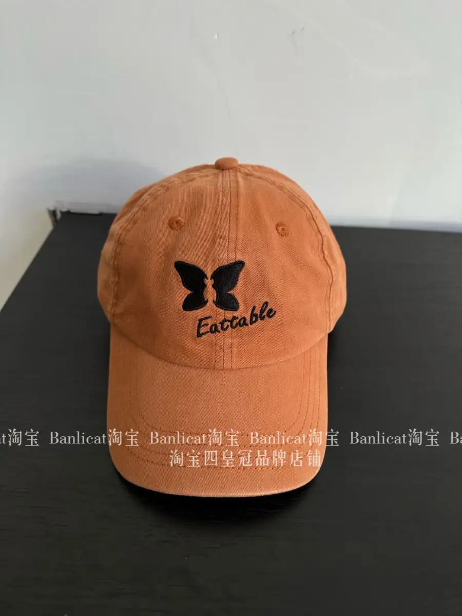 Pink Butterfly Baseball Cap for Women Spring Summer South Korea