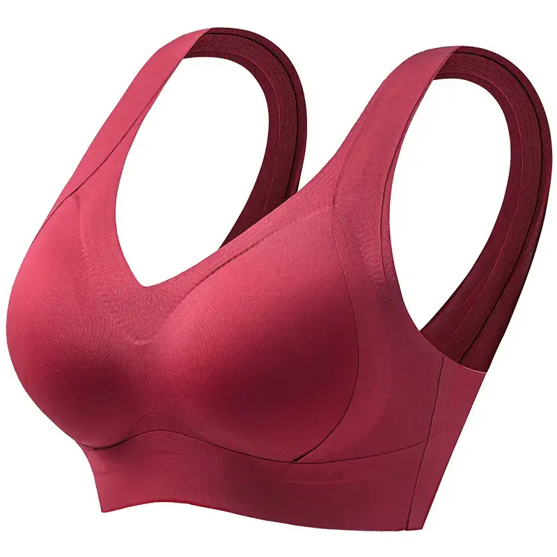 Red 20 Underwear Seamless Non-Steel Ring Pull-Up Bra - Image 11