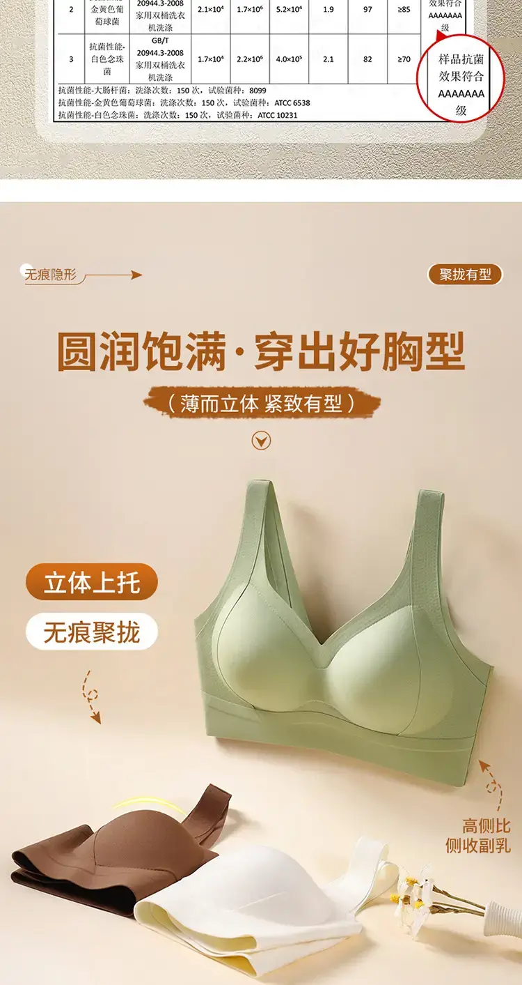 Red 20 Underwear Seamless Non-Steel Ring Pull-Up Bra — feature 6