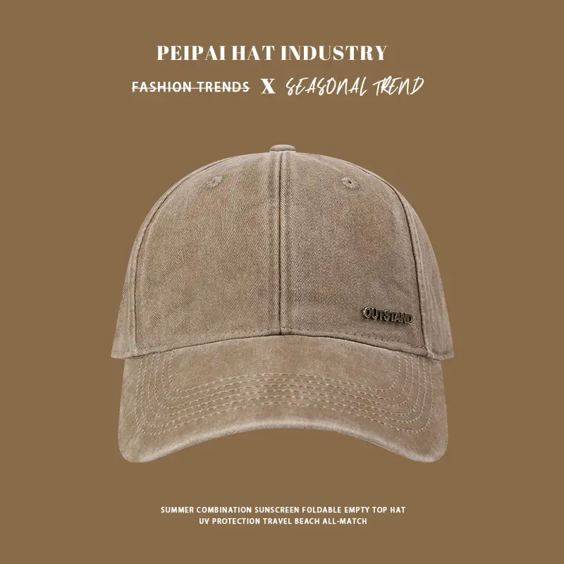 Women's Big Head Wash Cotton Sun Hat with Wide Brim — feature 5