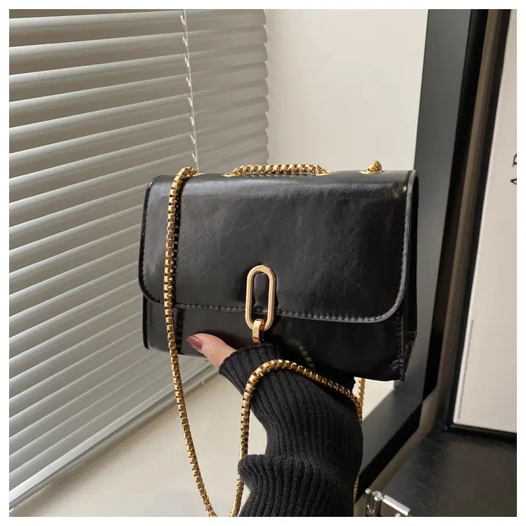 French Style Women's Glossy Crossbody Bag Maroon 2025 — feature 23