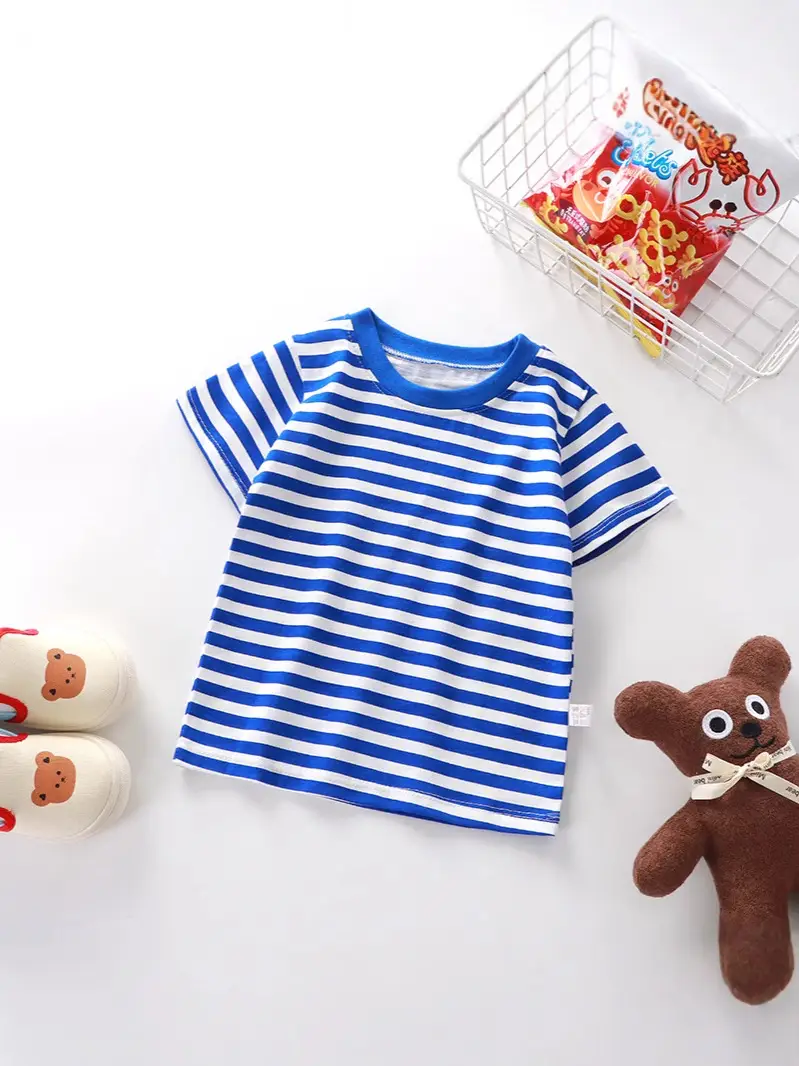 New Kids Striped Cotton T-Shirt Yellow