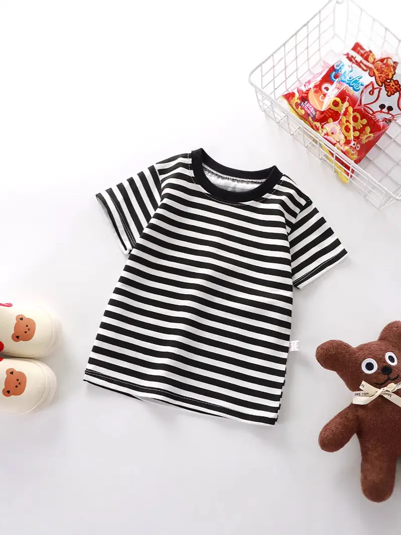 New Kids Striped Cotton T-Shirt Yellow - Image 11