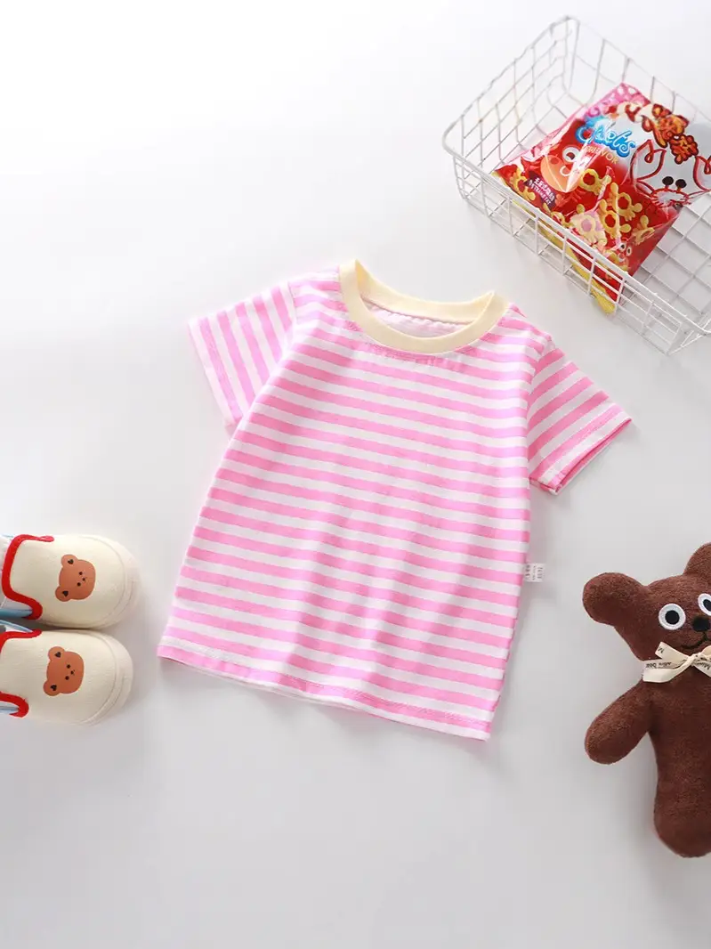 New Kids Striped Cotton T-Shirt Yellow - Image 12