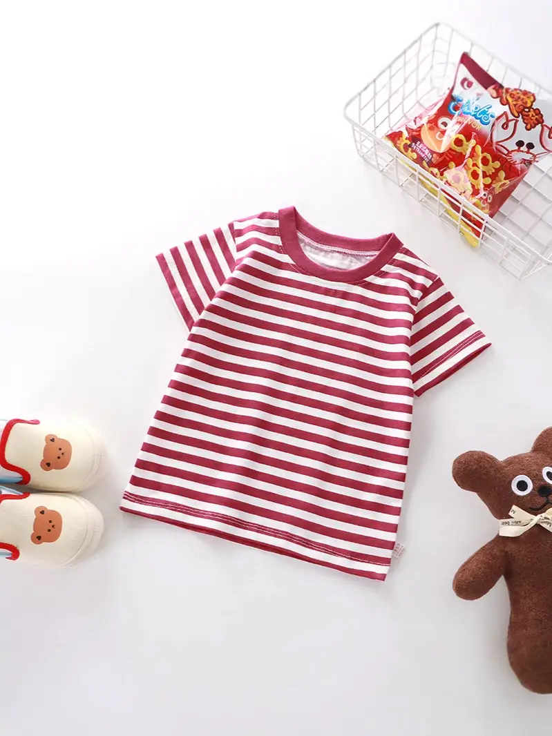 New Kids Striped Cotton T-Shirt Yellow - Image 13