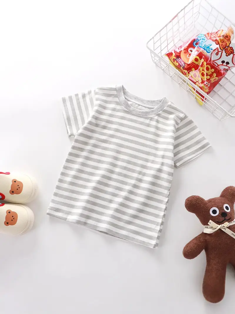 New Kids Striped Cotton T-Shirt Yellow - Image 14
