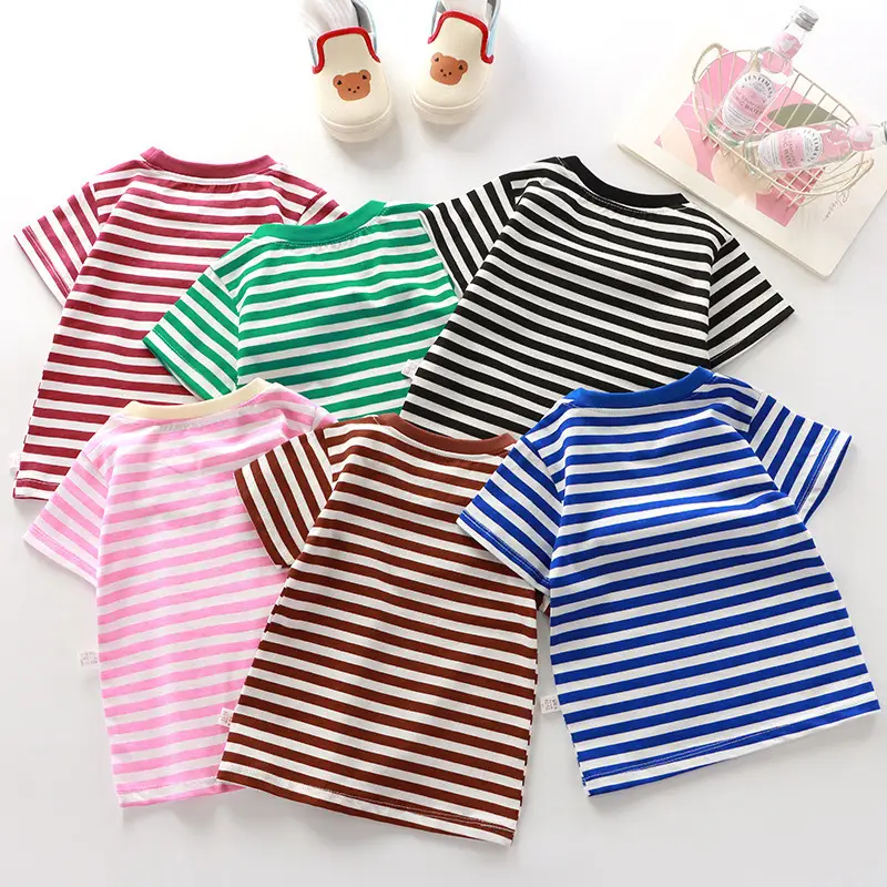 New Kids Striped Cotton T-Shirt Yellow — feature 4