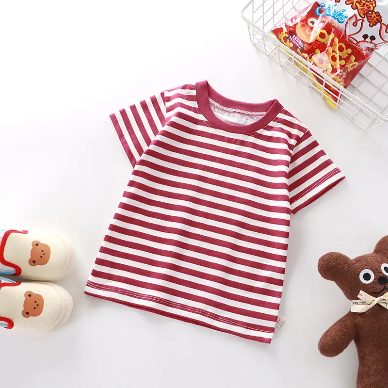 New Kids Striped Cotton T-Shirt Yellow - Image 5