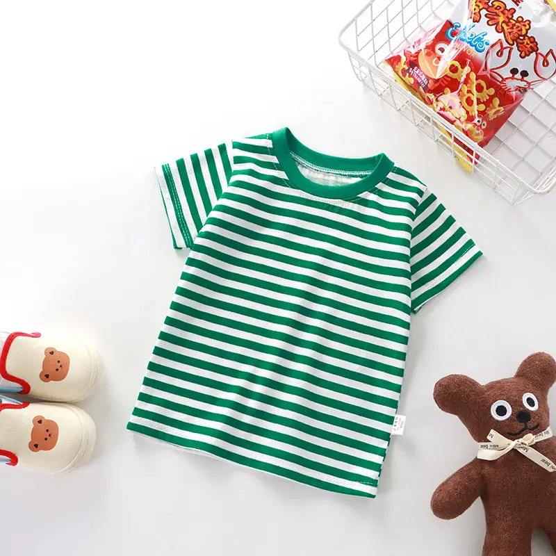 New Kids Striped Cotton T-Shirt Yellow - Image 9