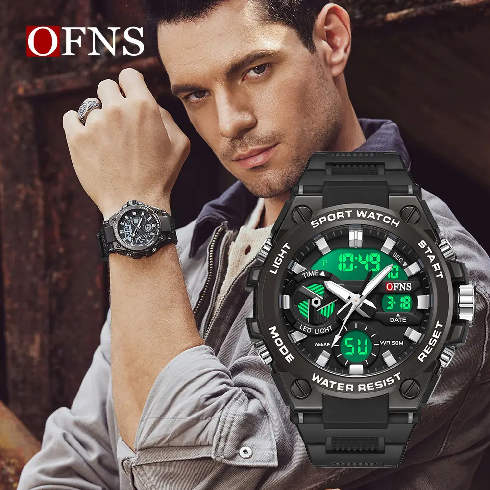 O'FNS Sport Watch Black Waterproof Digital Display
