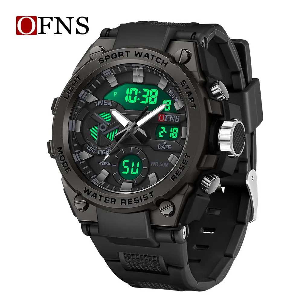 O'FNS Sport Watch Black Waterproof Digital Display