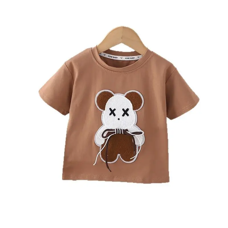 Children's T-Shirt Short Sleeve Summer Casual Cream - Image 5