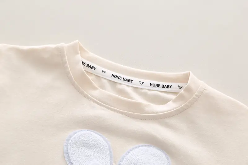 Children's T-Shirt Short Sleeve Summer Casual Cream — feature 8