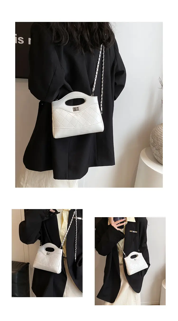 Pink Rhomboid Chain Handbag for Women — feature 12