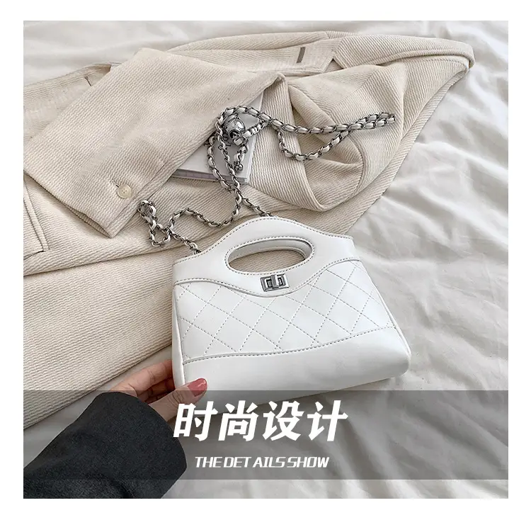 Pink Rhomboid Chain Handbag for Women — feature 16