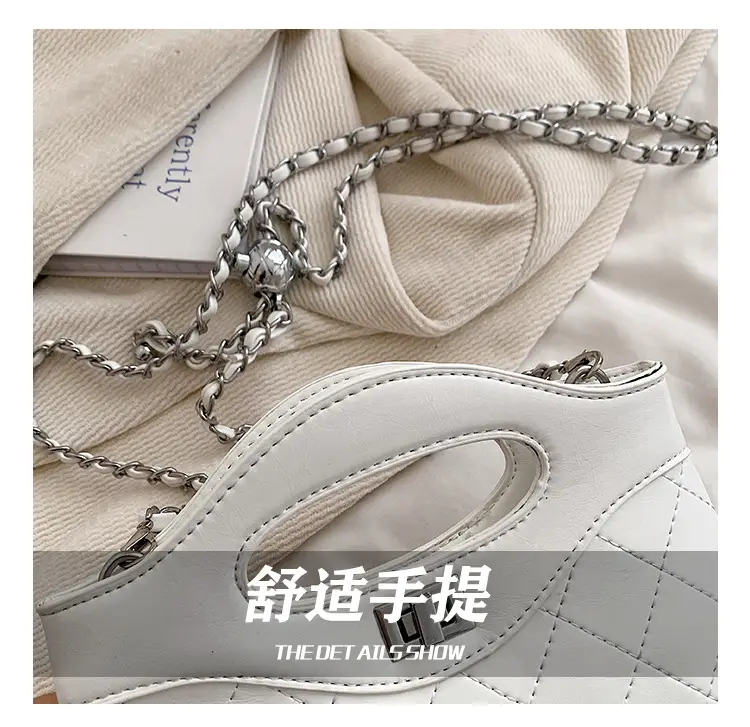 Pink Rhomboid Chain Handbag for Women — feature 17