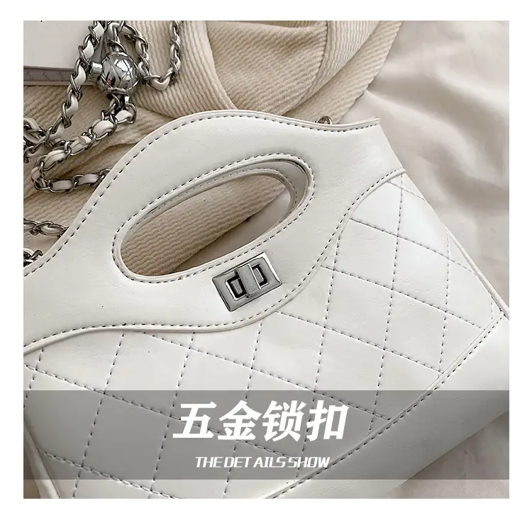 Pink Rhomboid Chain Handbag for Women — feature 19