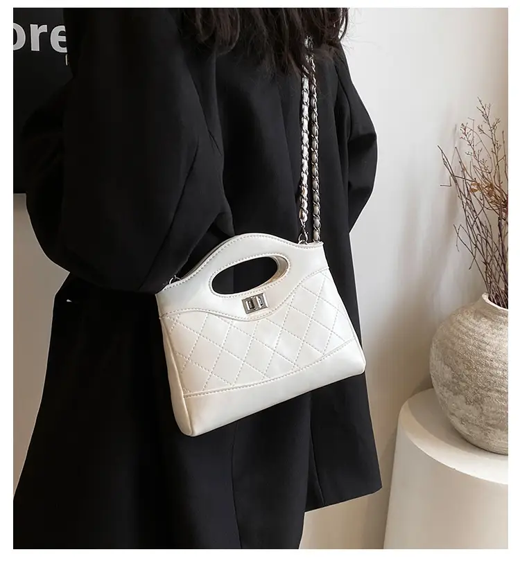 Pink Rhomboid Chain Handbag for Women — feature 2