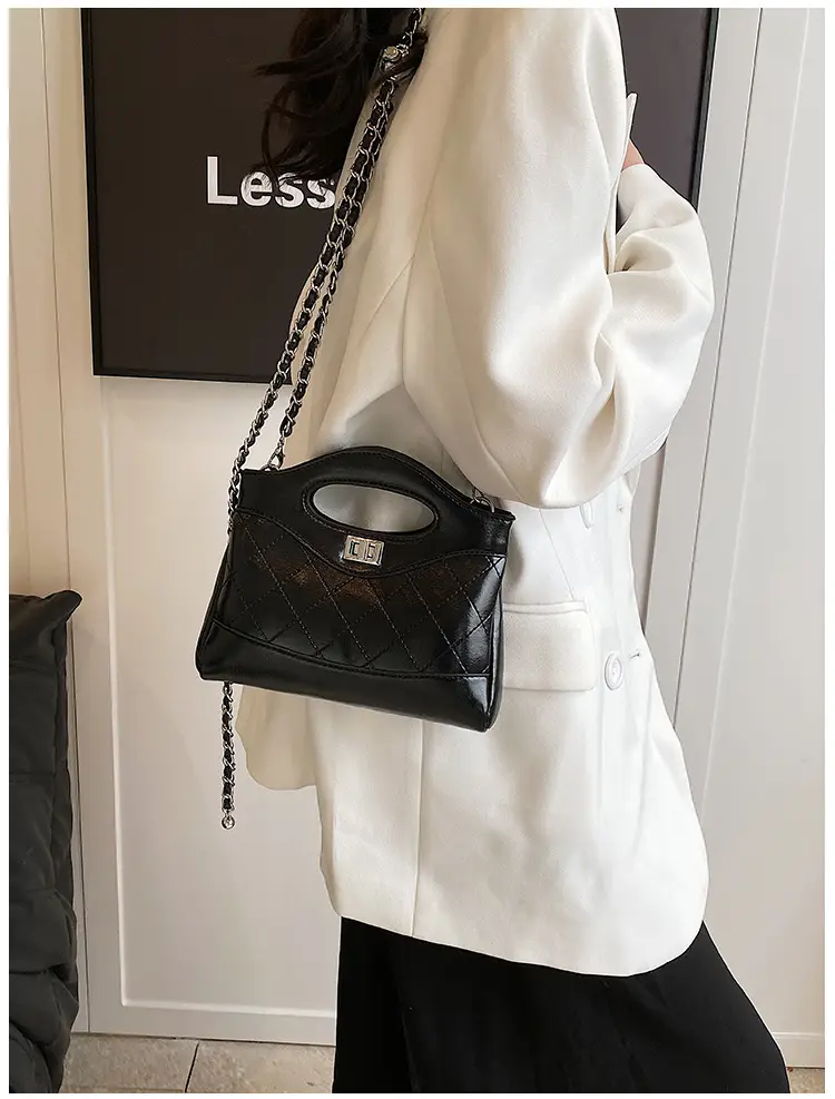 Pink Rhomboid Chain Handbag for Women — feature 23