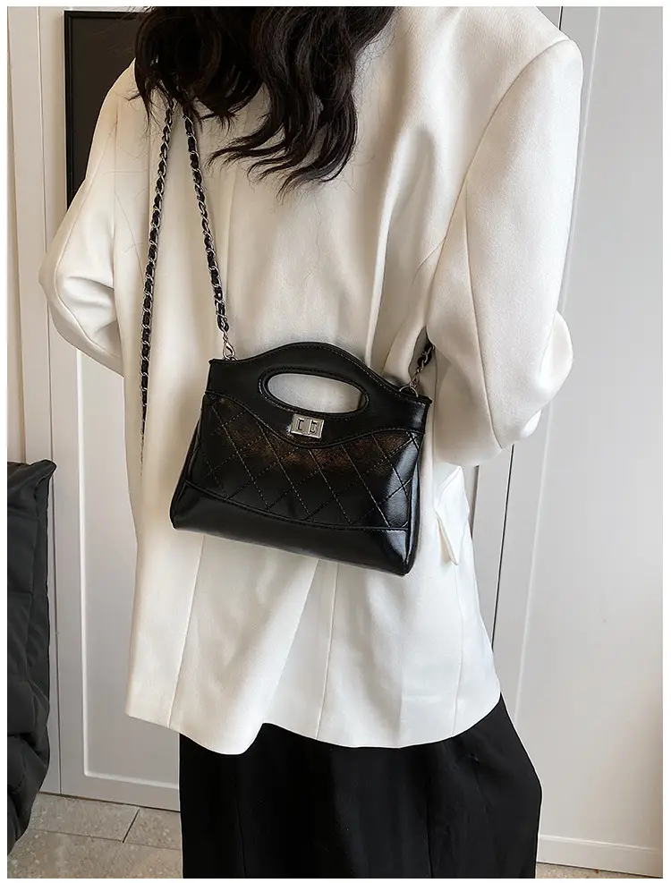 Pink Rhomboid Chain Handbag for Women — feature 25