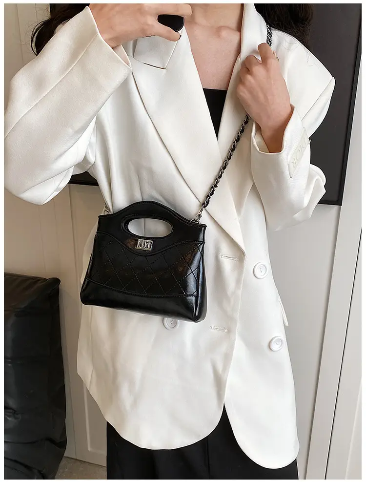 Pink Rhomboid Chain Handbag for Women — feature 27