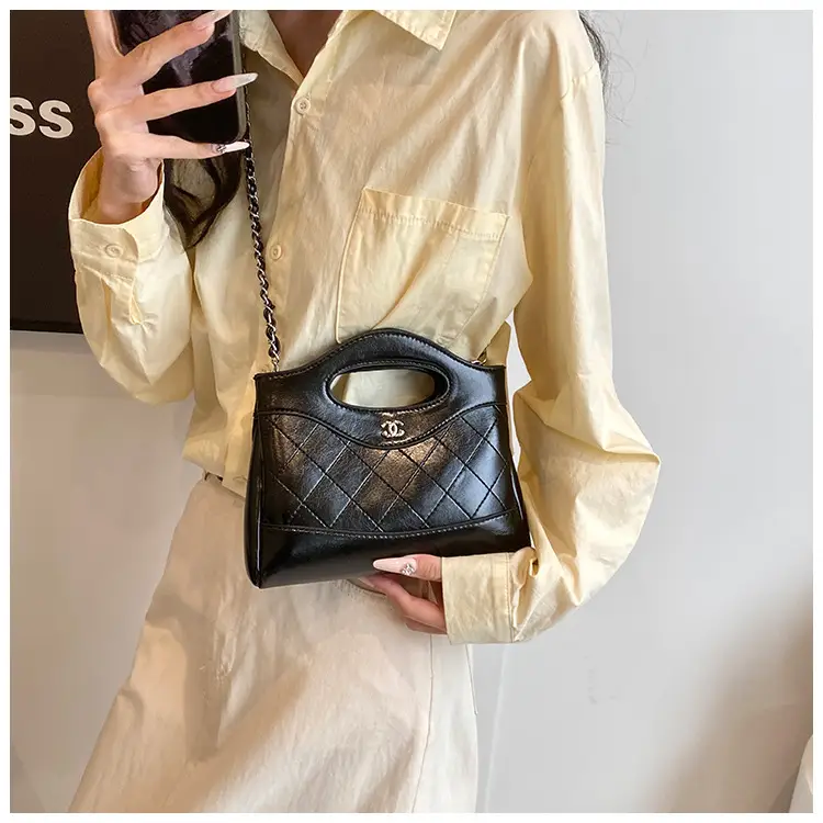 Pink Rhomboid Chain Handbag for Women — feature 31
