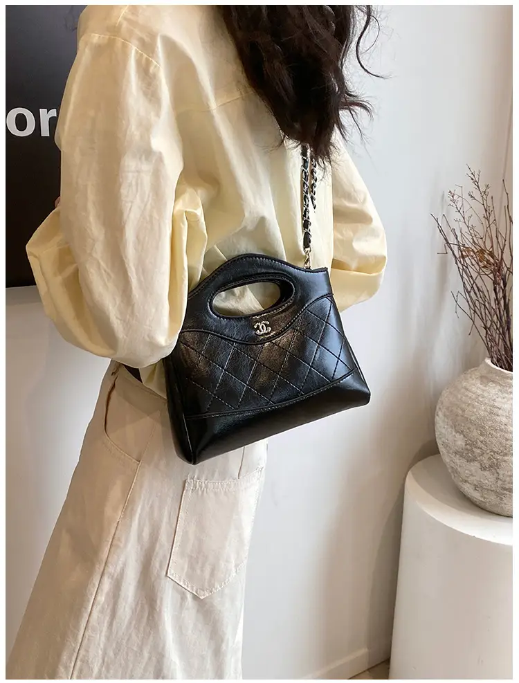 Pink Rhomboid Chain Handbag for Women — feature 32