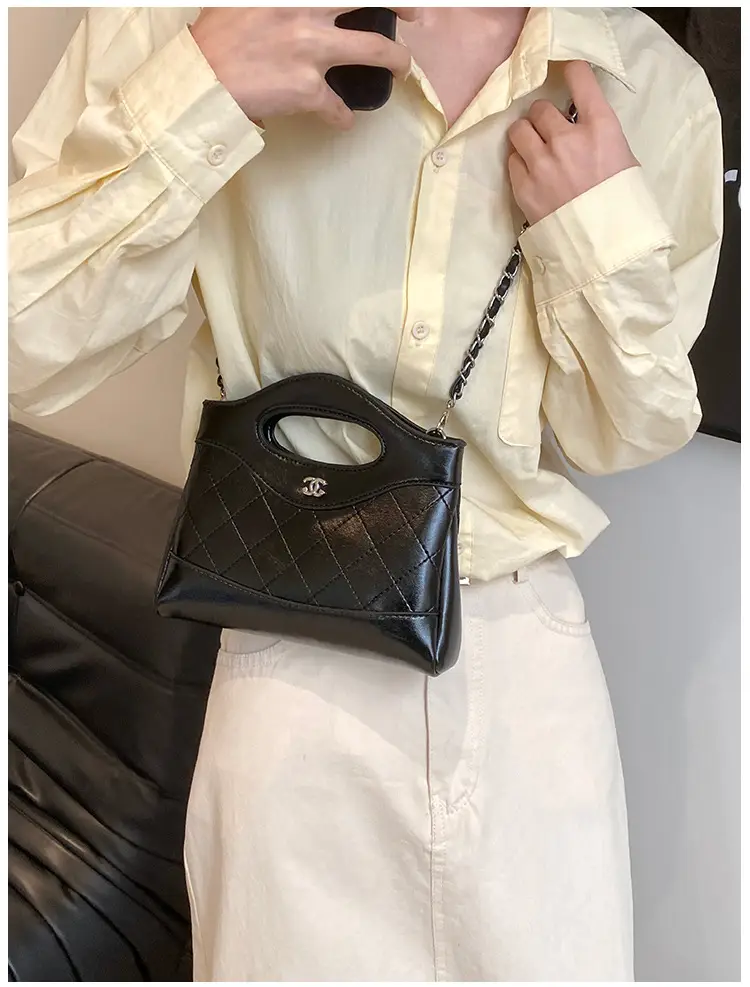 Pink Rhomboid Chain Handbag for Women — feature 34