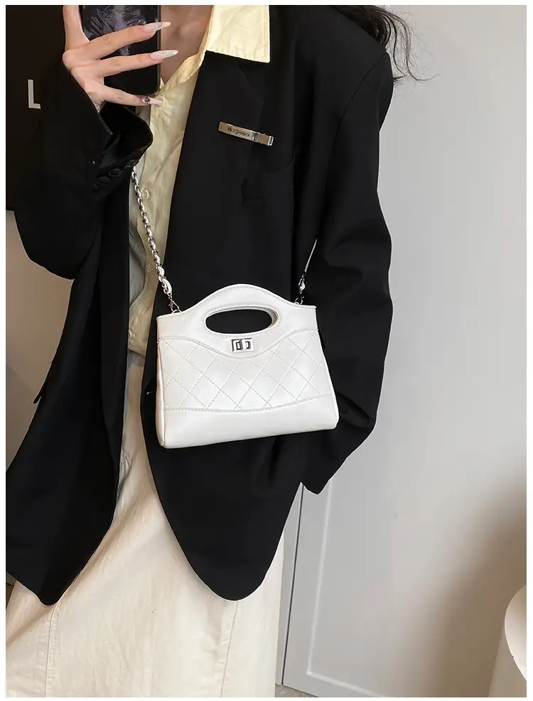 Pink Rhomboid Chain Handbag for Women — feature 35