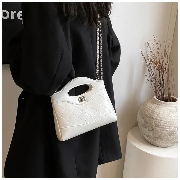 Pink Rhomboid Chain Handbag for Women — feature 36