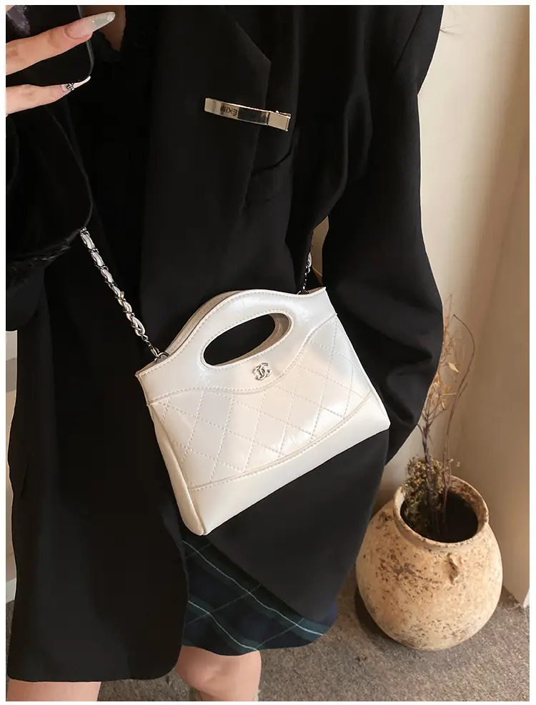 Pink Rhomboid Chain Handbag for Women — feature 42