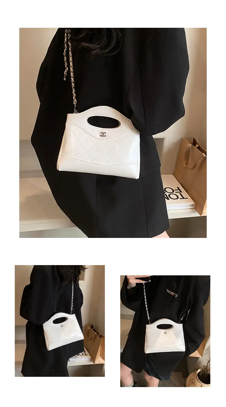 Pink Rhomboid Chain Handbag for Women — feature 5