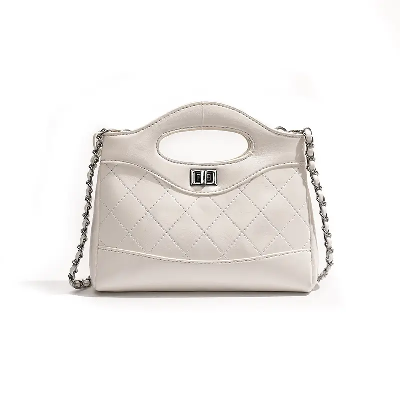 Pink Rhomboid Chain Handbag for Women