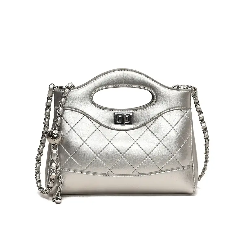 Pink Rhomboid Chain Handbag for Women