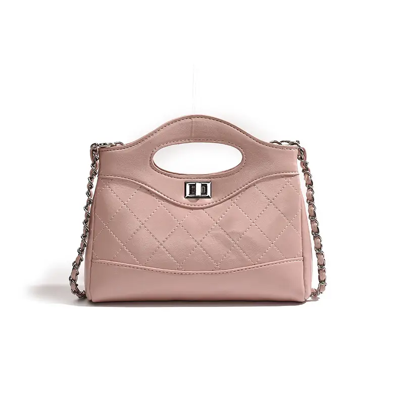 Pink Rhomboid Chain Handbag for Women