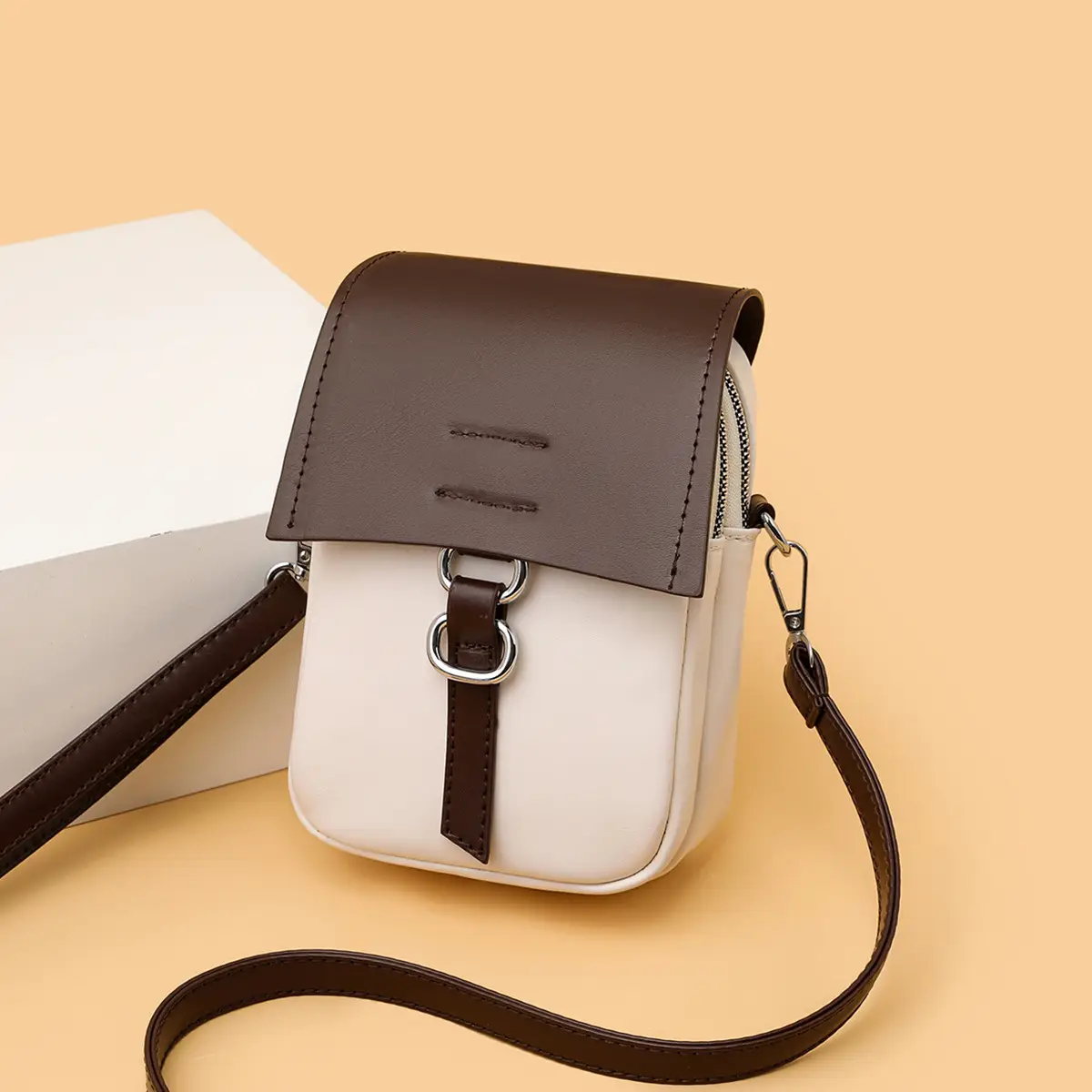 New Stylish Crossbody Bag White Yellow Mini Lightweight - Image 5