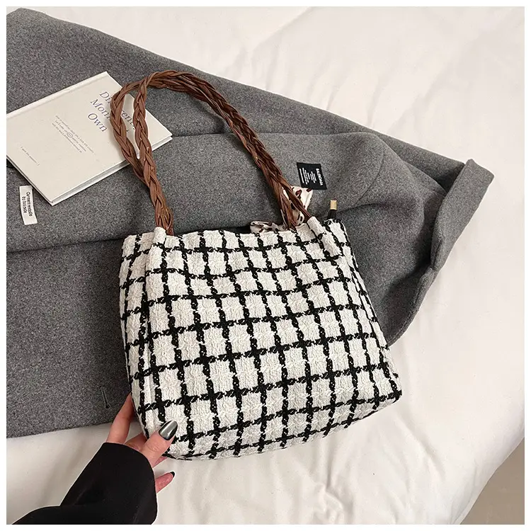 Large Capacity Plaid Shoulder Bag for Women — feature 31