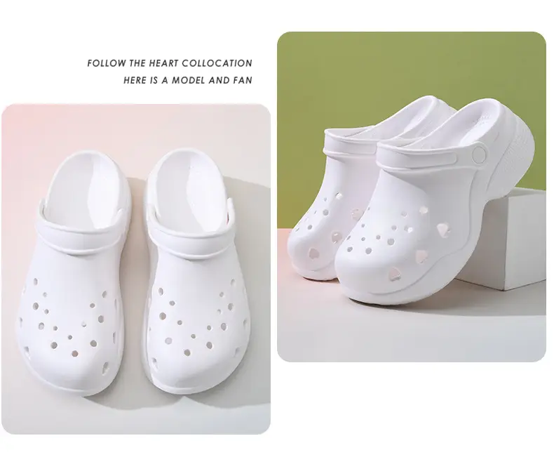 New Hole Shoes Women's Summer Increased Wear-Resistant Deodorant Tou Tops EVA Outer Wear Breathable Non-Slip Shoe Slippers — feature 11