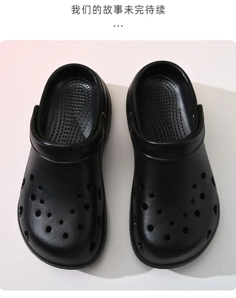 New Hole Shoes Women's Summer Increased Wear-Resistant Deodorant Tou Tops EVA Outer Wear Breathable Non-Slip Shoe Slippers — feature 13