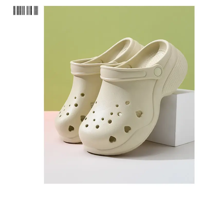 New Hole Shoes Women's Summer Increased Wear-Resistant Deodorant Tou Tops EVA Outer Wear Breathable Non-Slip Shoe Slippers — feature 9