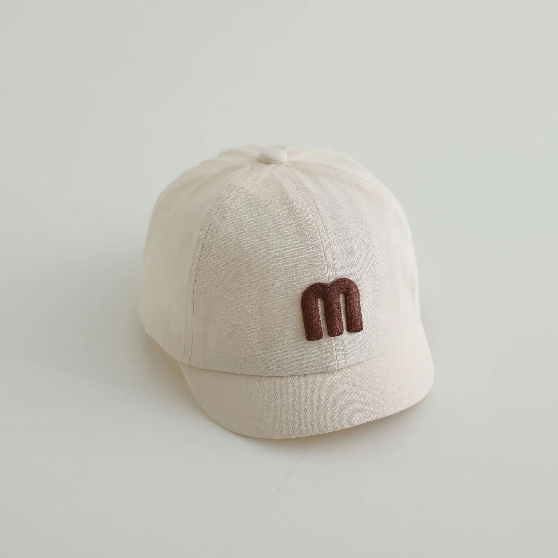 Gray M-Logo Baby Cap for Boys Spring Autumn - Image 2