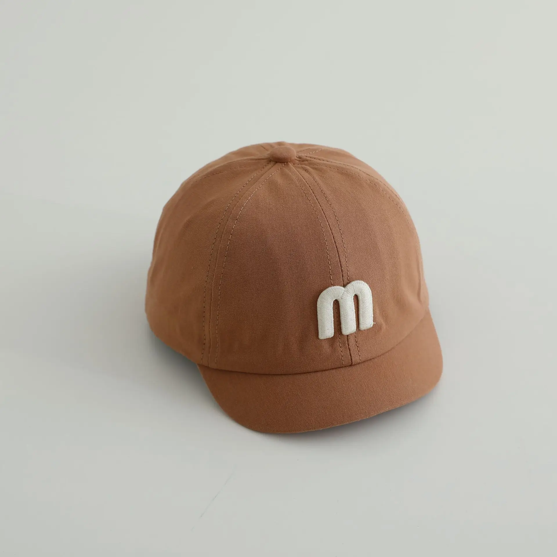 Gray M-Logo Baby Cap for Boys Spring Autumn - Image 3