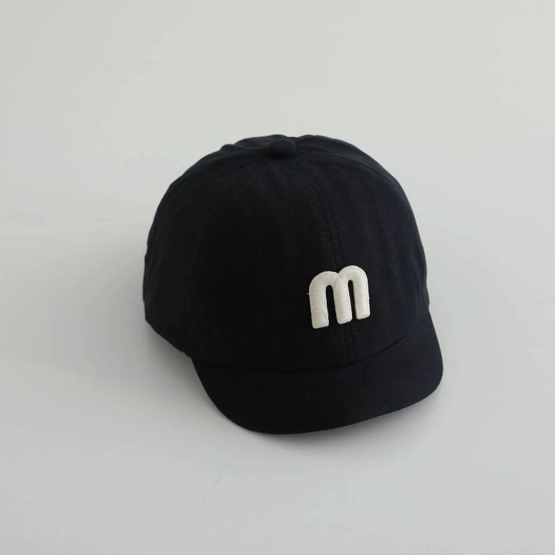 Gray M-Logo Baby Cap for Boys Spring Autumn - Image 5