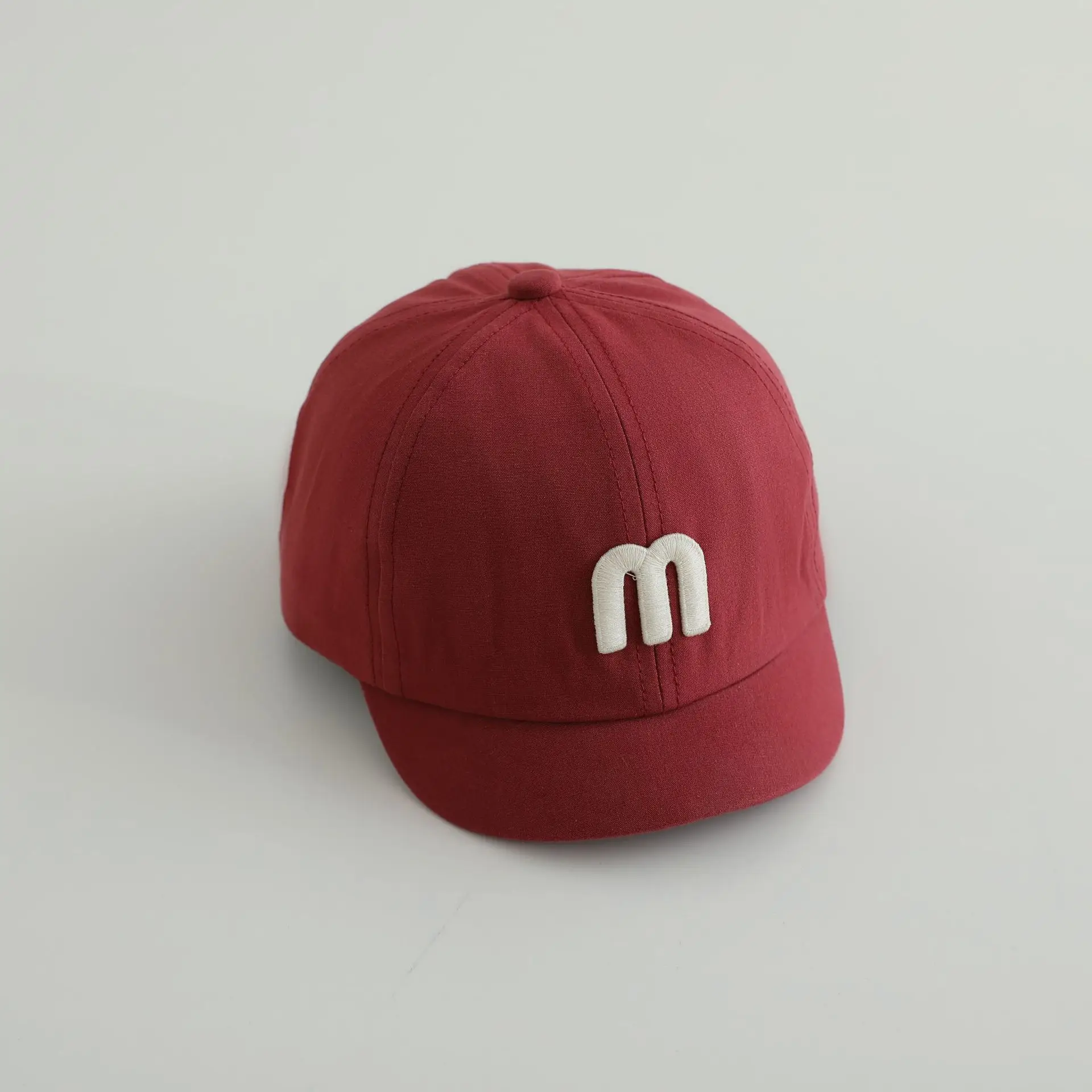 Gray M-Logo Baby Cap for Boys Spring Autumn - Image 7