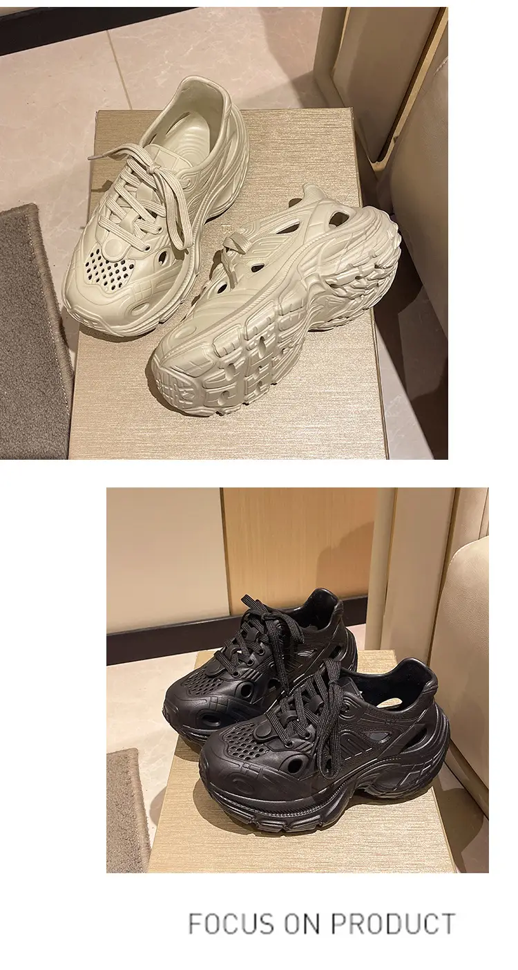 Design Sense Hollow Strap Eva Dad Shoes Women's Comfortable Breathable Wet Water Platform Sandals in Spring and Summer — feature 13