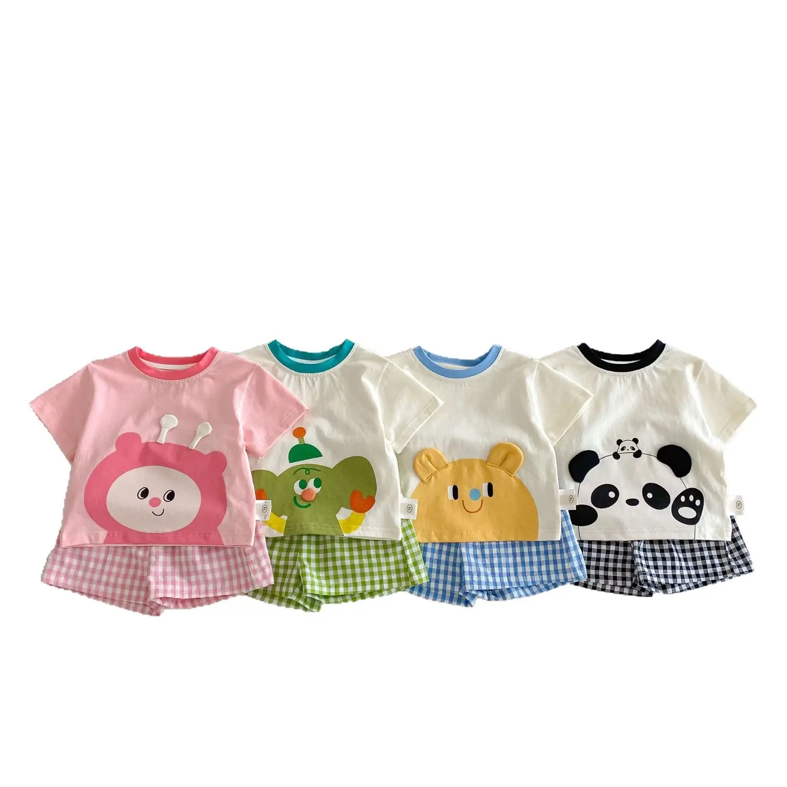 Children Cartoon Outfit Set Summer Short Sleeve T-Shirt Shorts Set