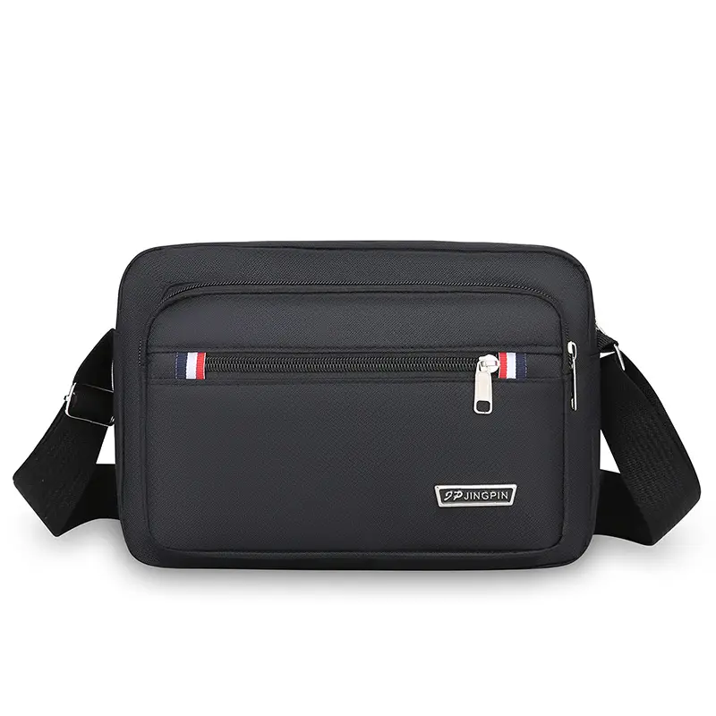 Men's Multi-Layer Shoulder Bag Navy Blue Business Travel - Image 9