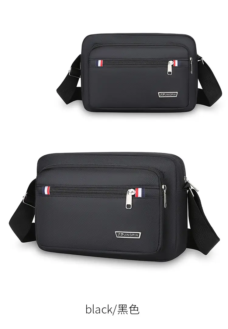 Men's Multi-Layer Shoulder Bag Navy Blue Business Travel — feature 25