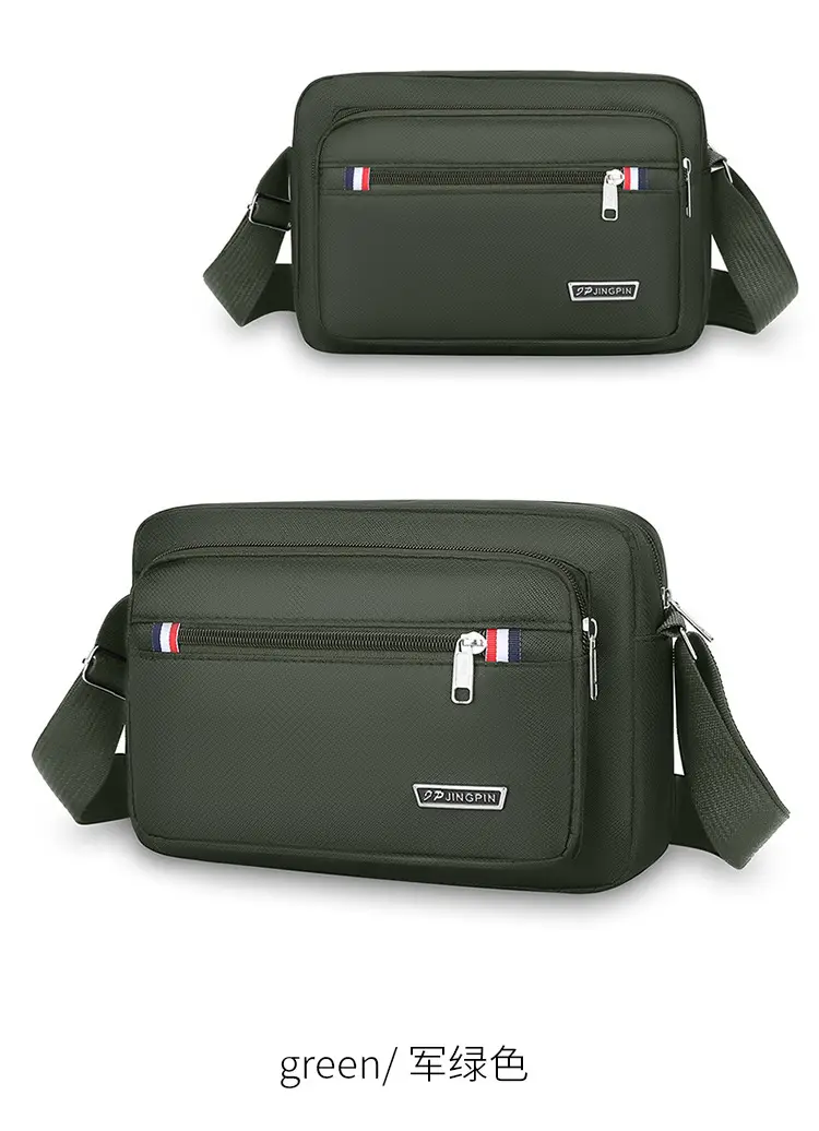 Men's Multi-Layer Shoulder Bag Navy Blue Business Travel — feature 26